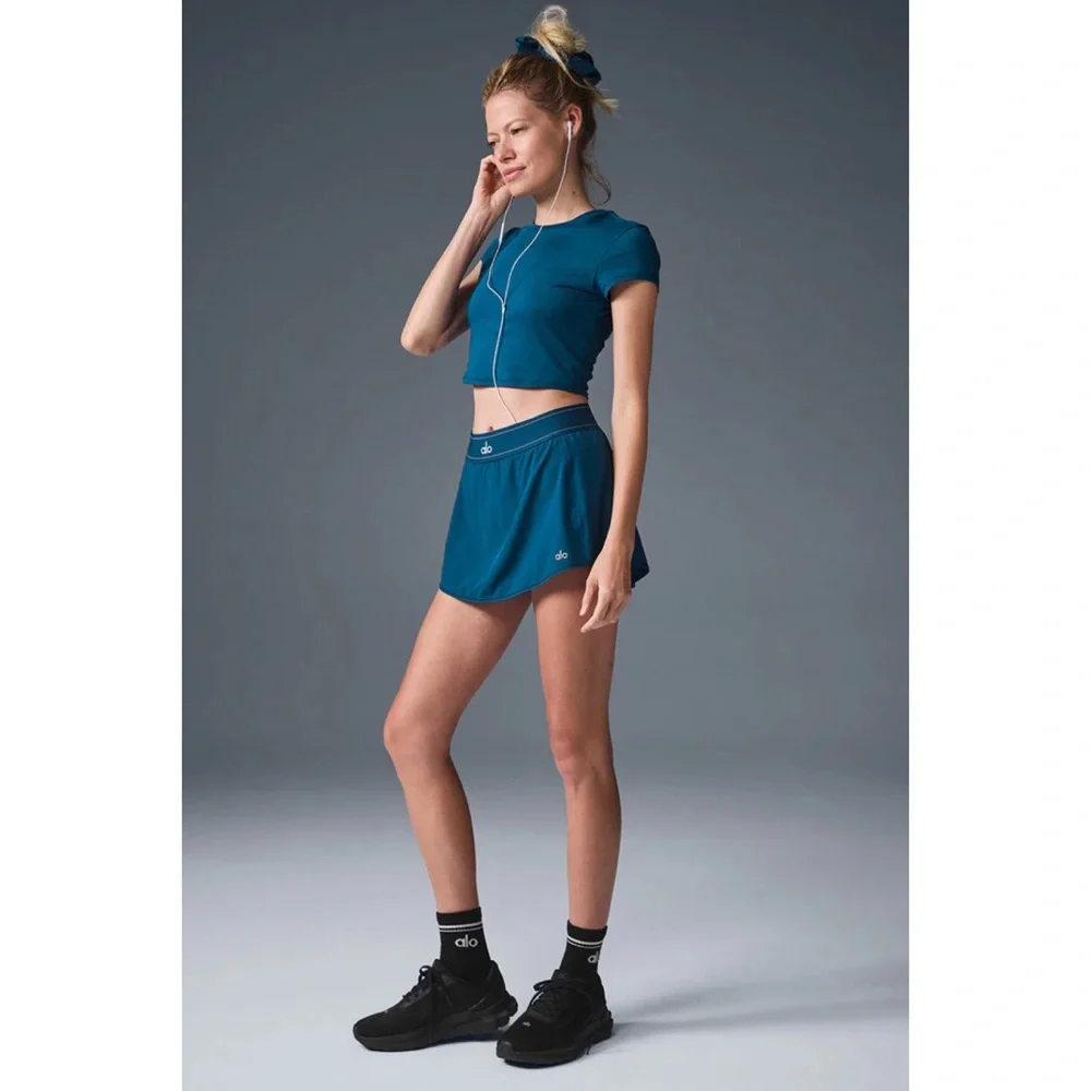 Alo Yoga Match Point Tennis Skirt Eclipse Blue XS